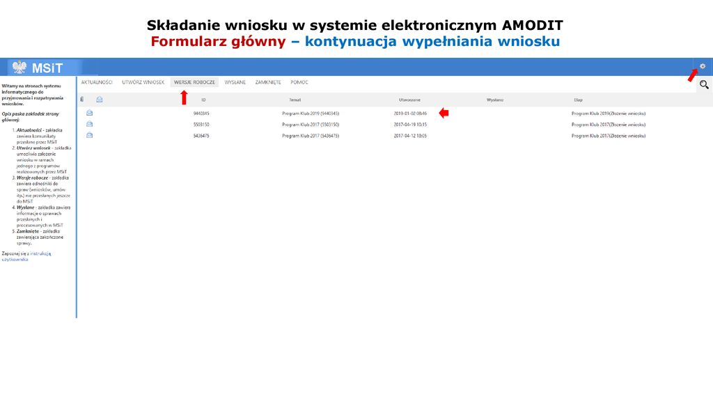 Program Szkolenia Sk Adanie Wniosku Program Klub Ppt Pobierz